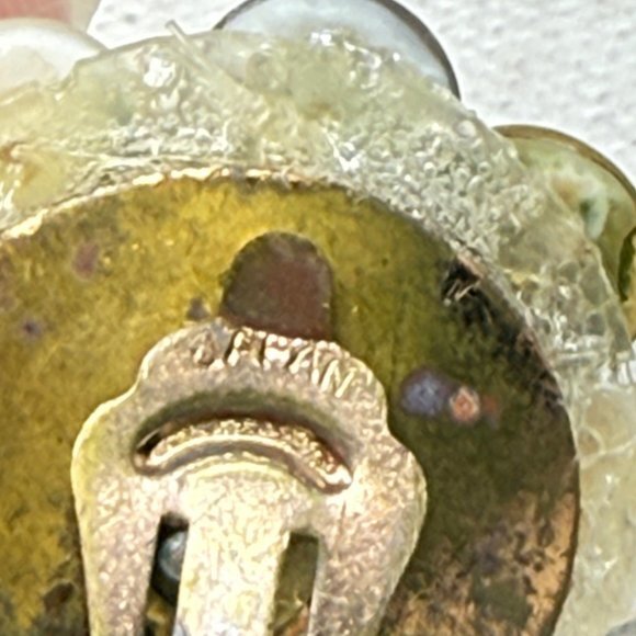 Vintage Bead Cluster Earrings Clip-On Wired‎ Retro Classic Marked Japan - Picture 6 of 9